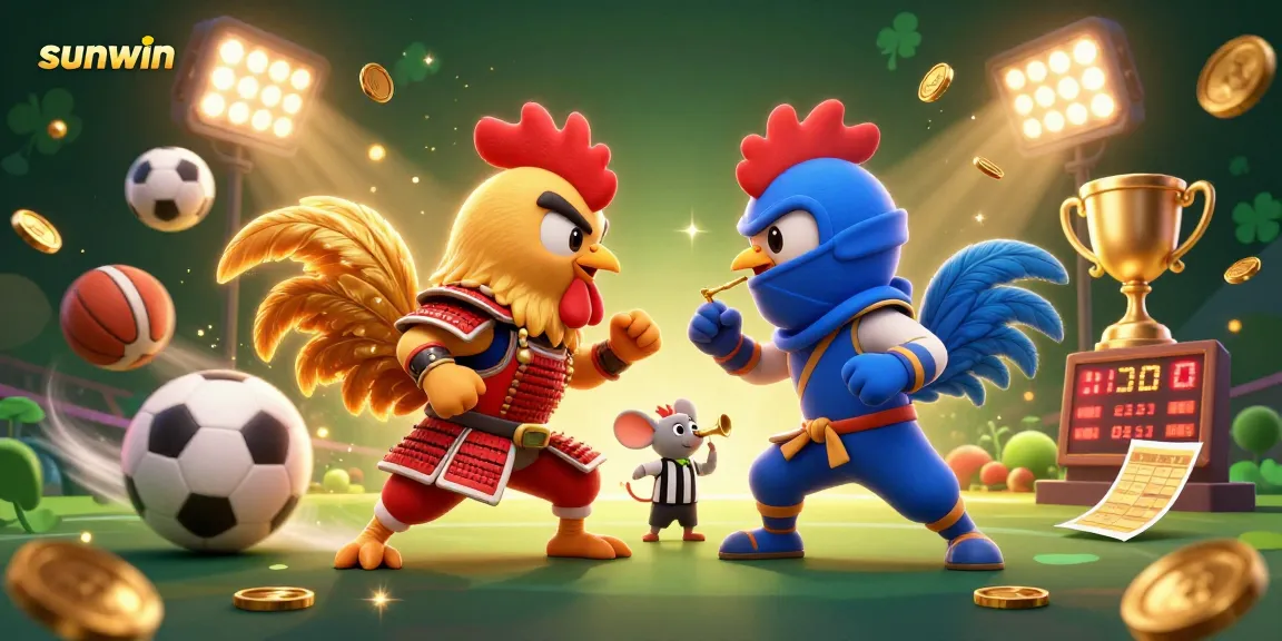 Experience intense gameplay with sunwin's fighting rooster showdown in a thrilling gambling atmosphere.