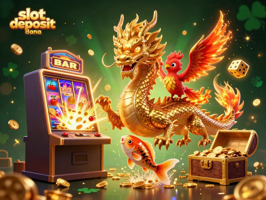 Experience the thrill of slot deposit dana with vibrant characters and jackpot excitement in this colorful casino scene.