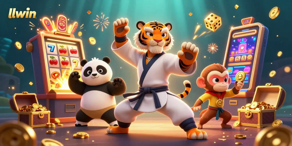 Experience the thrilling llwin casino action with vibrant characters and games in a 3D illustration.