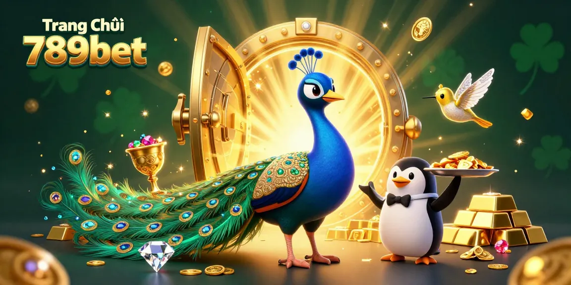 Experience the vibrant world of Trang Chủ 789bet with a majestic peacock and exciting casino elements.